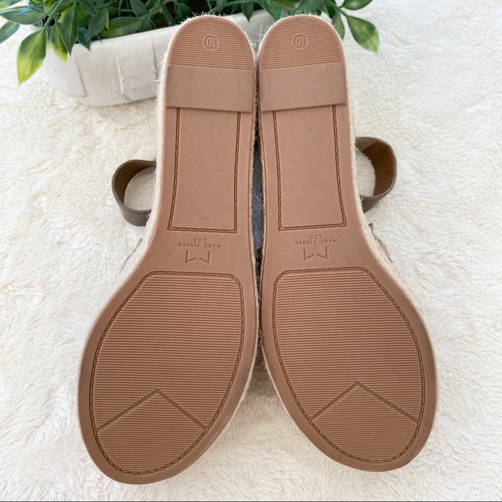 Marc Fisher Alida brown green espadrille wedge 10 - Picture 8 of 12